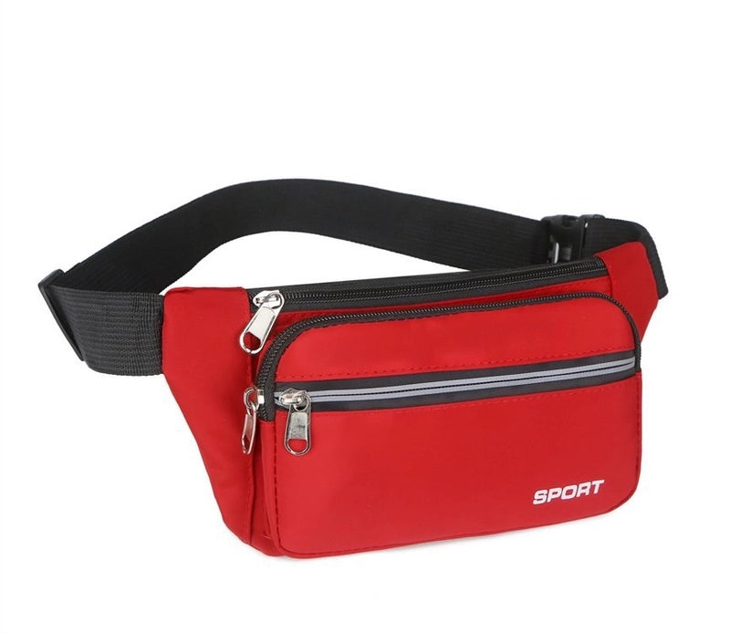 Men's Solid Color Nylon Zipper Fanny Pack