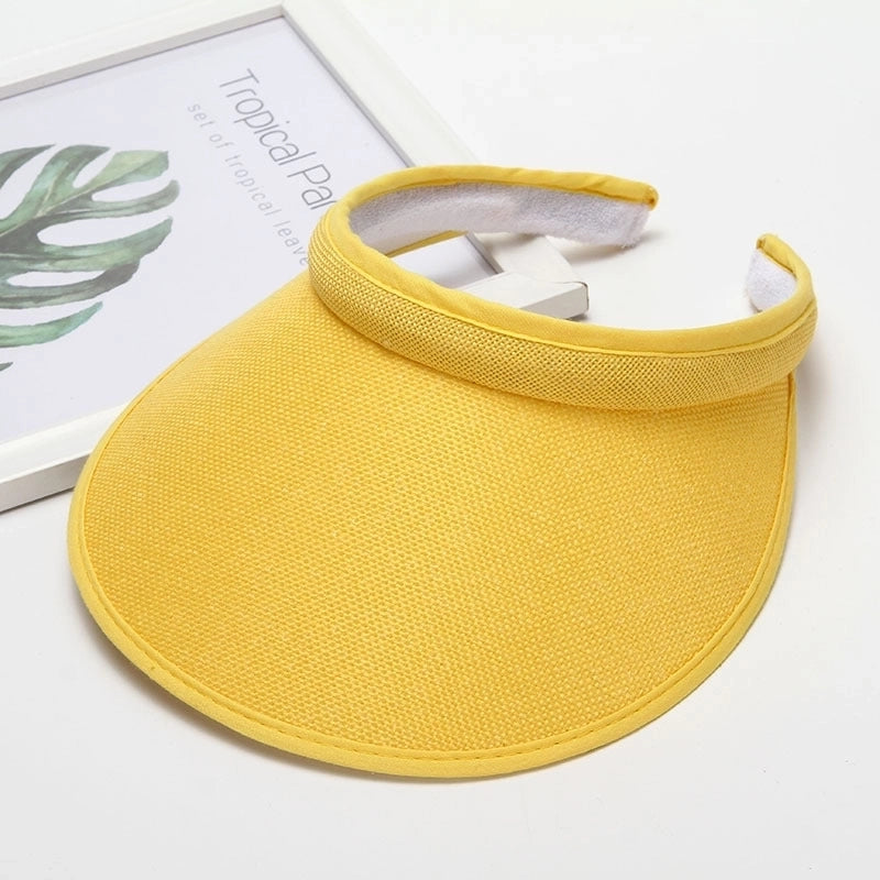 Women's Minimalist Solid Color Flat Eaves Straw Hat