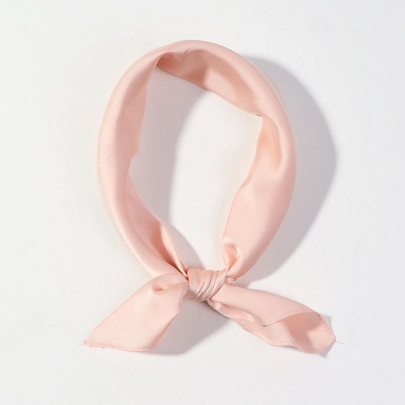 Spring And Autumn Summer Silk Scarf Small Square Solid Color Scarf Women's Tie Bag Silk Scarf Fashionable Elegant Ribbon