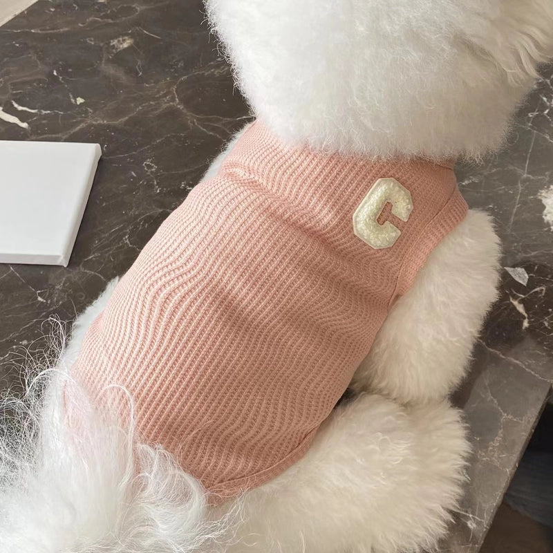Spring And Summer Dog Clothes Waffle Short Vest Than Bear Teddy Schanery A Generation