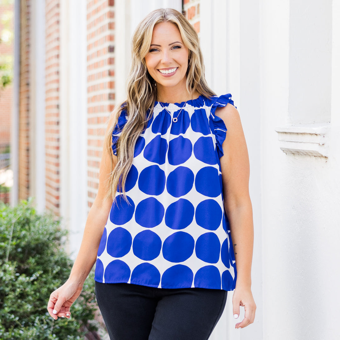 Calm Before The Score Top. Royal Blue