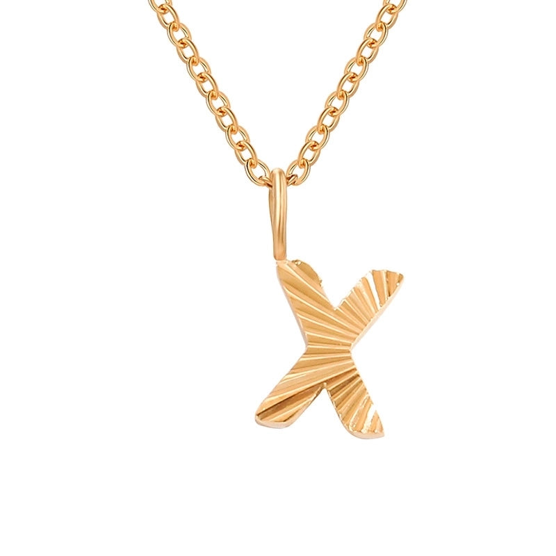 Minimalist Letter Stainless Steel Pendant Necklace In Bulk