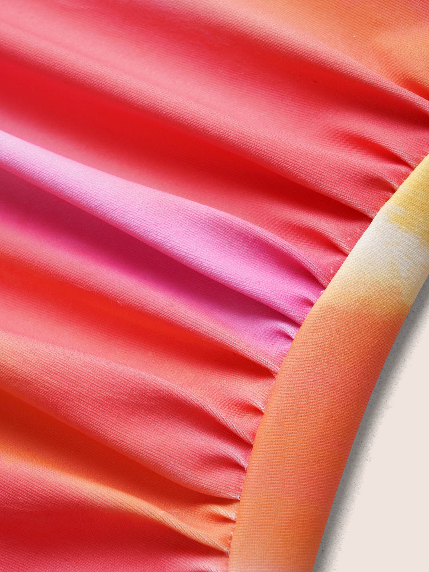 Ombre Wrap Ruffle Trim One Piece Swimsuit