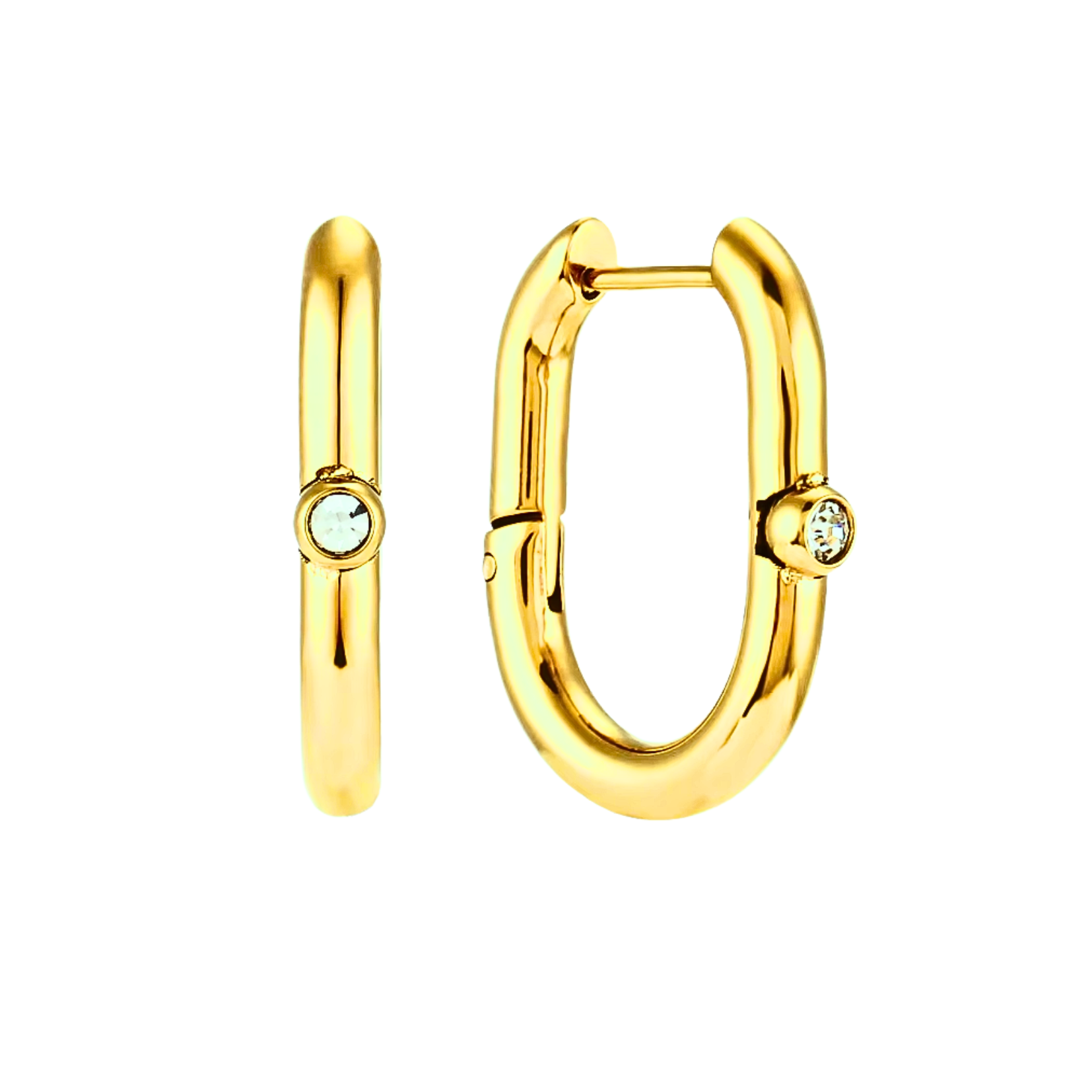 Bold diamond style hoops - Gold