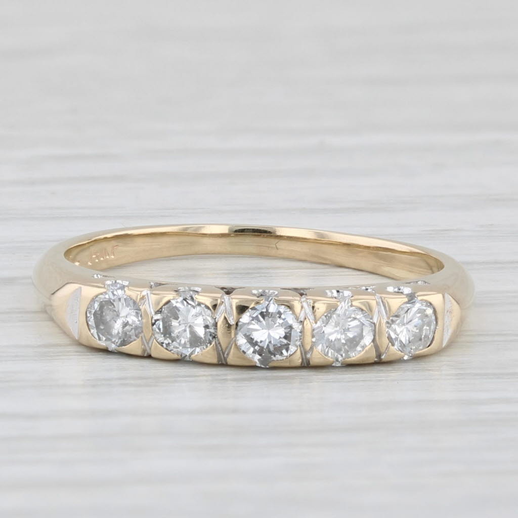 0.50ctw Diamond Wedding Band 14k Yellow Gold Stackable Anniversary Ring Sz 6.75