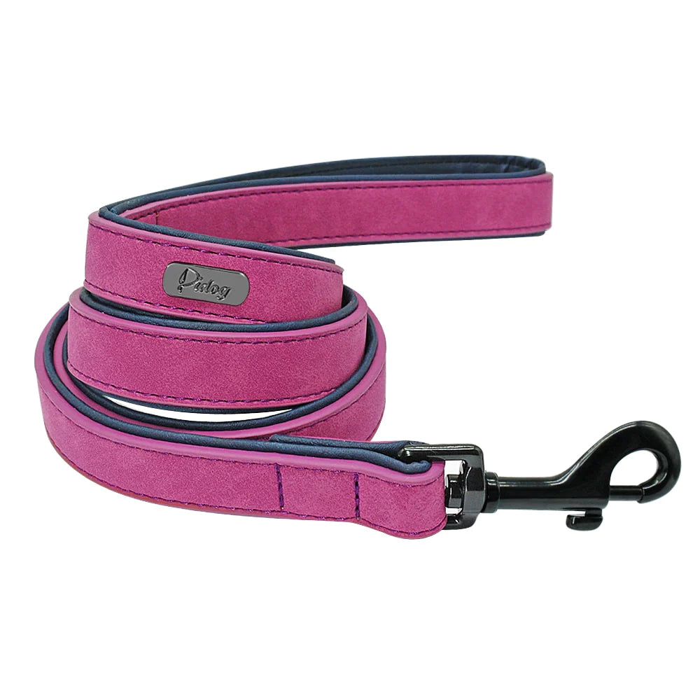 Dog Leash Harness Leather