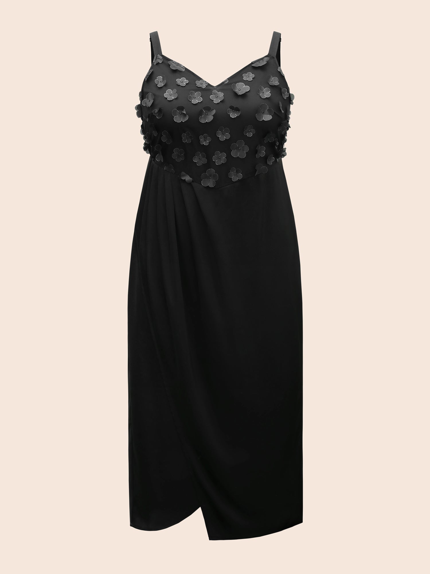 Stereo Flower Design Split Hem Dress
