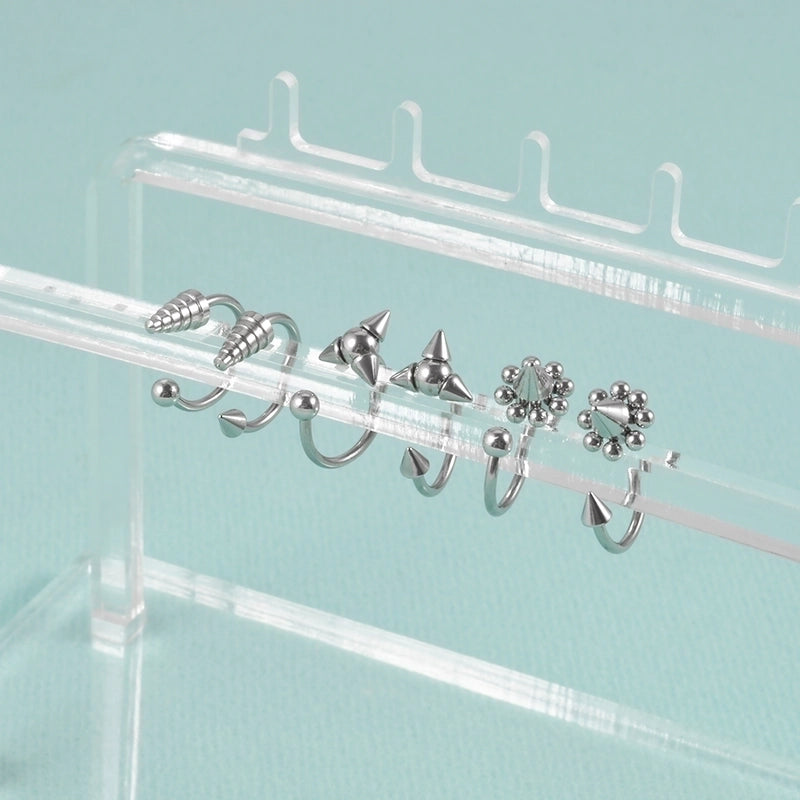 1 Piece Lip Rings Casual Minimalist Solid Color 304 Stainless Steel Plating