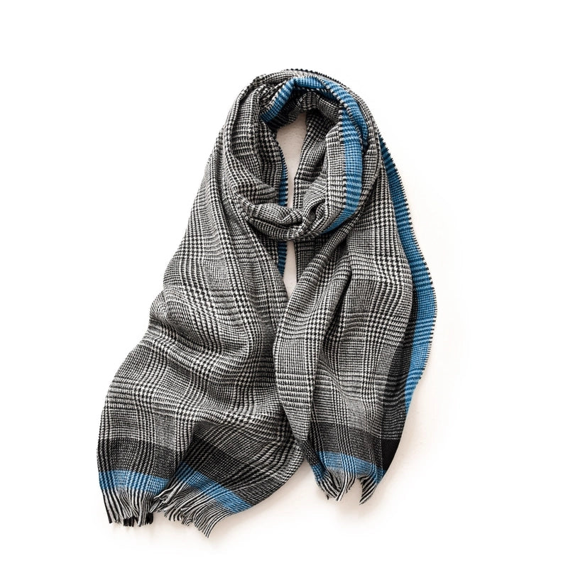 Women's Casual Minimalist Plaid Polyester Scarf