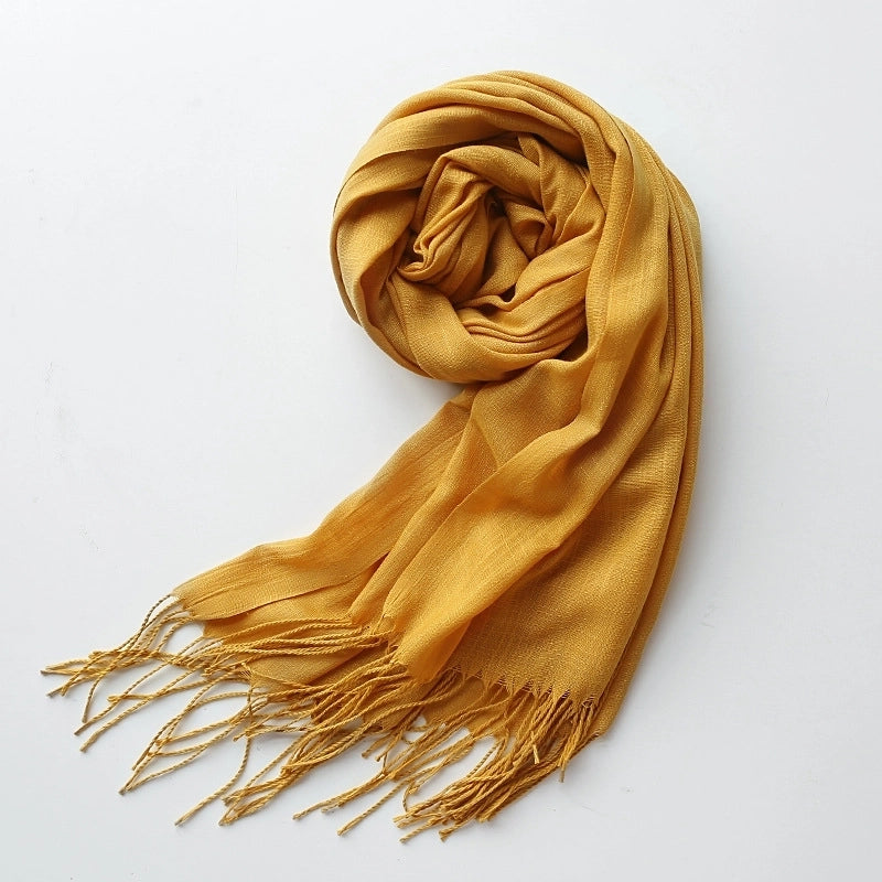 Unisex Minimalist Solid Color Polyester Scarf