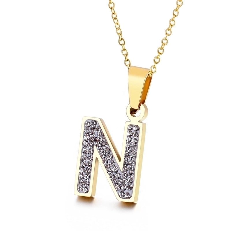 Titanium Steel 18K Gold Plated Fashion Plating Letter Necklace