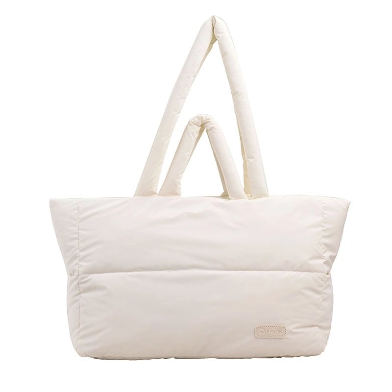 Women's Large Autumn&winter Oxford Cloth Solid Color Streetwear Square Zipper Shoulder Bag Tote Bag
