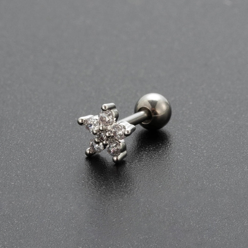Ear Cartilage Rings & Studs Flower 316L Stainless Steel  Copper
