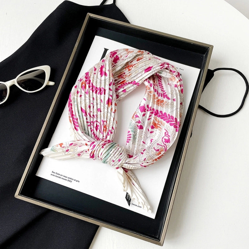 Women's Elegant Lady Leopard Polyester Tie-dye Silk Scarf
