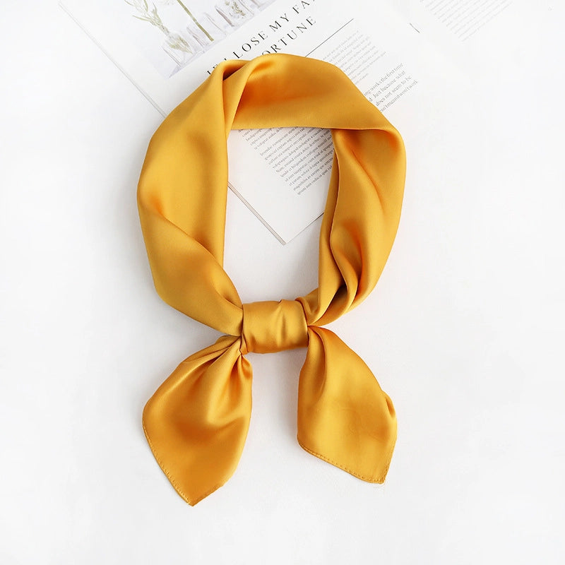 Women's Minimalist Solid Color Polyester Printing Silk Scarf