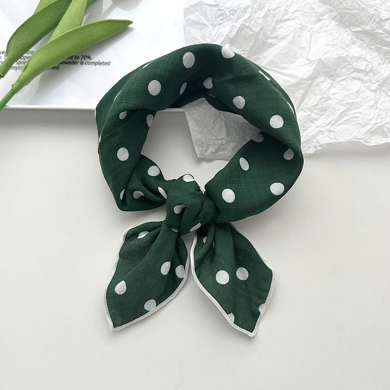 Women's Sweet Minimalist Color Block Cotton And Linen Printing Scarf