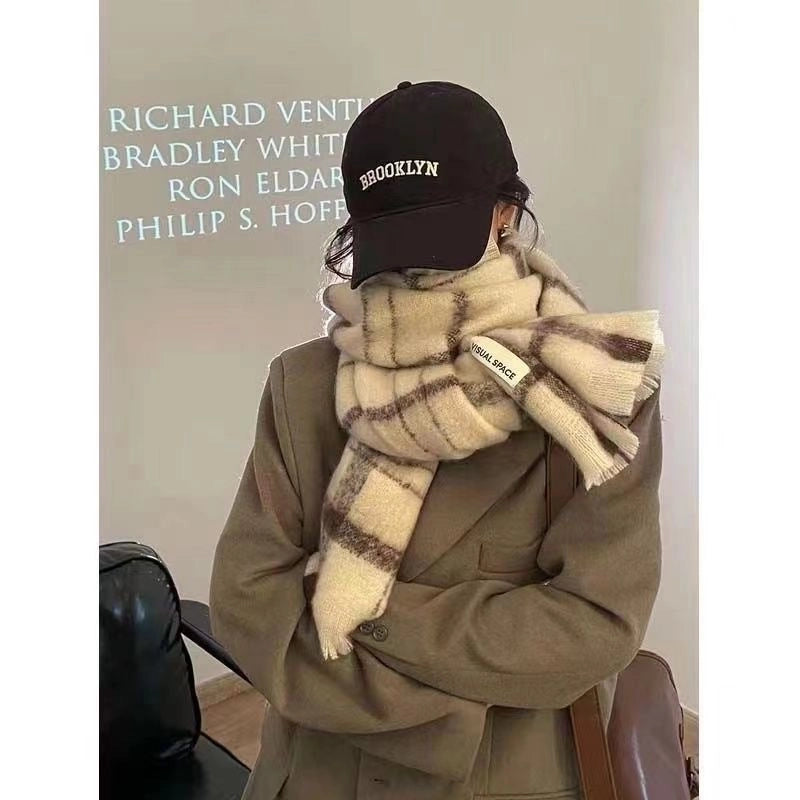 Women's  Soft Thickened Scarf  Simple Cool Temperament Warm Autumn And Winter