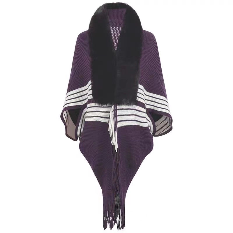 Women's Streetwear Stripe Polyester Tassel Shawl