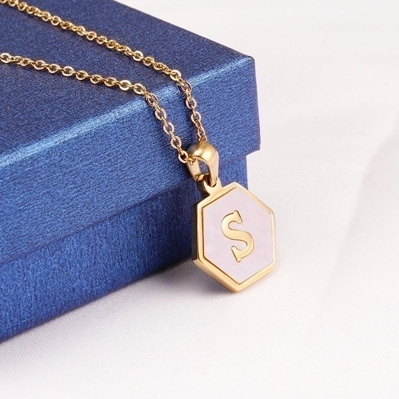 Modern Style Letter 304 Stainless Steel 18K Gold Plated Plating Stainless Steel Necklaces