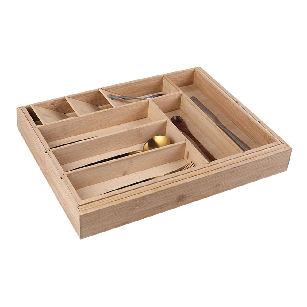 Bamboo. expandable cutlery tray. Cutlery drawer. Organizer. Kitchen