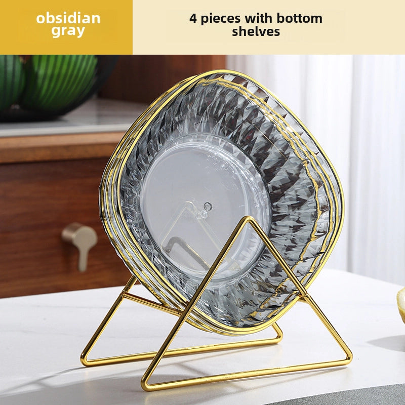 Light Luxury Transparent High-grade Bone Spitting Dish Household Dining Table Bone Dish Food Grade Snack Dish Fruit Dish Candy Nut Dish