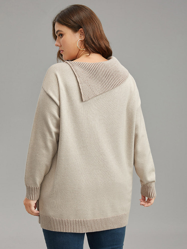 Supersoft Essentials Asymmetrical Neck Button Detail Pullover