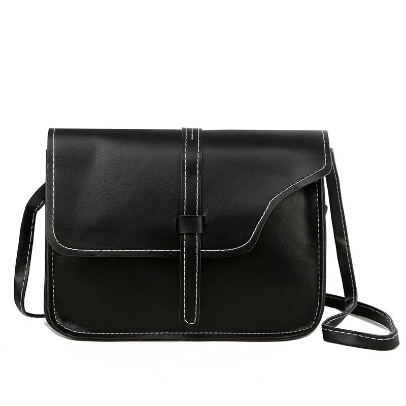 Women's Small Pu Leather Solid Color Vintage Style Square String Crossbody Bag