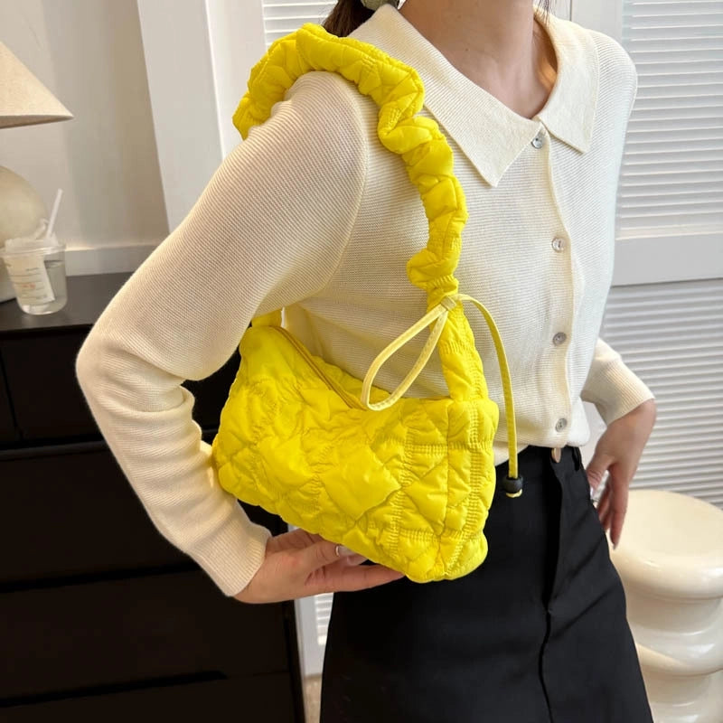 Women's Medium Special Solid Color Streetwear Zipper Underarm Bag