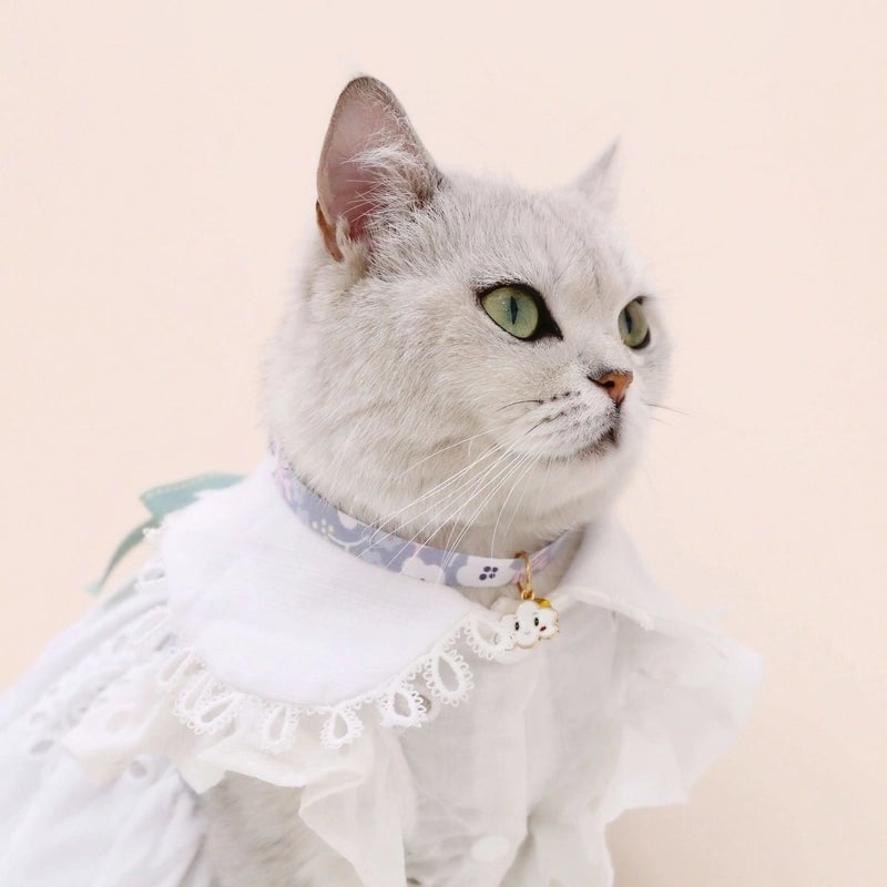 Pet Collar Cloud Rainbow Adjustable Bell Safety Buckle Cat Dog Collar