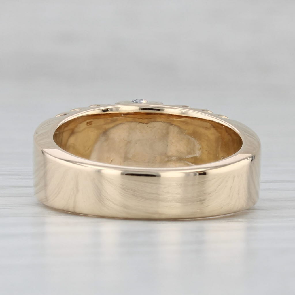 1.08ctw 3-Row Diamond Ring 14k Yellow Gold Size 6.5-6.75 Anniversary Band
