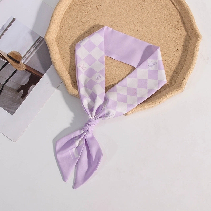 Women's Casual Minimalist Printing Plaid Flower Polyester Hair Band