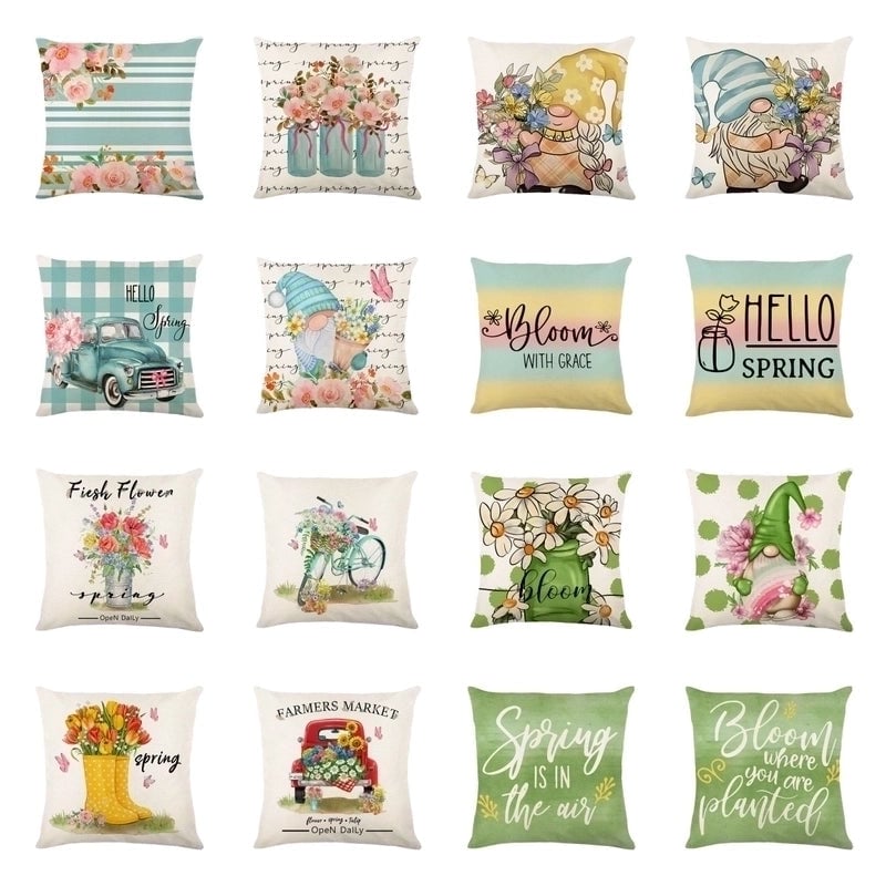 Vacation Minimalist Color Block Linen Pillow Cases