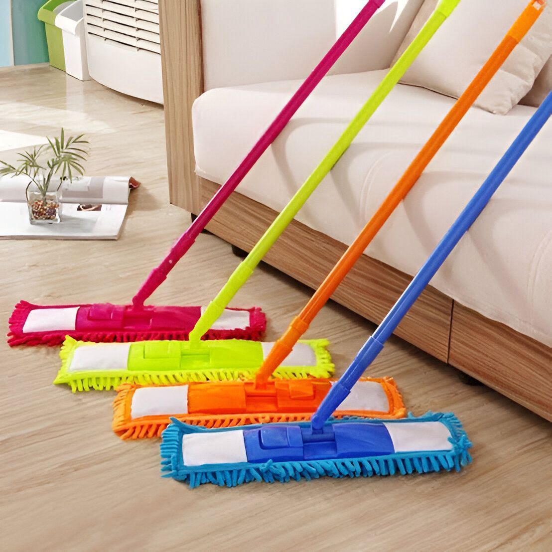 Microfibre Flat Mop With Long Handle