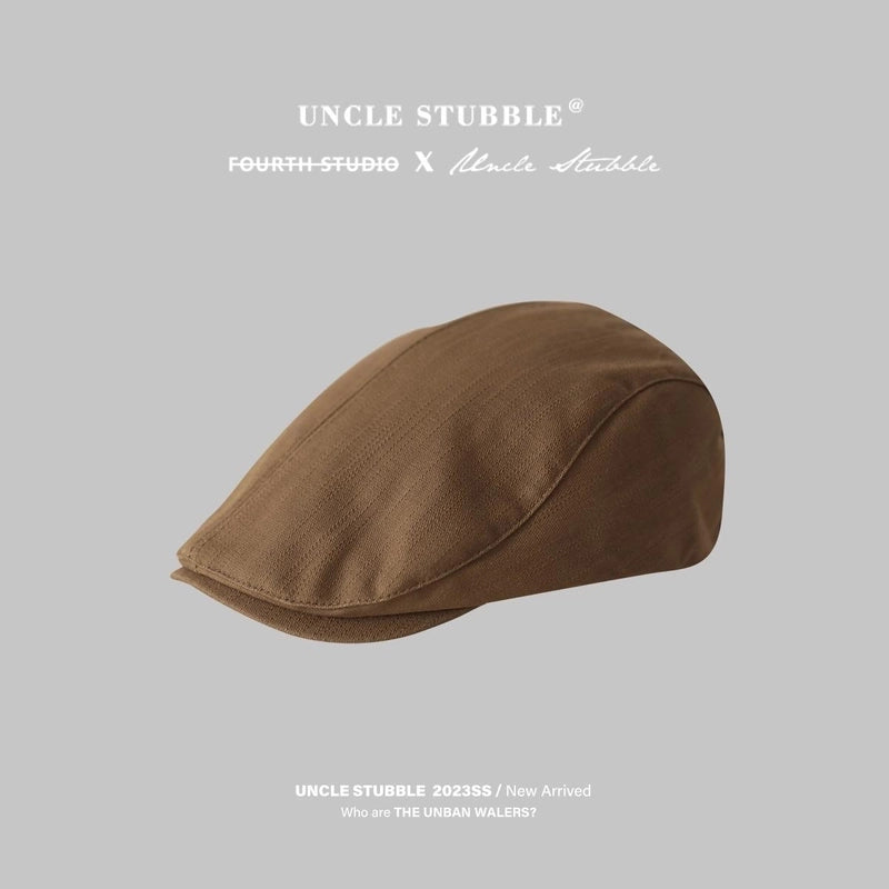 Unisex Basic Retro Solid Color Curved Eaves Beret Hat