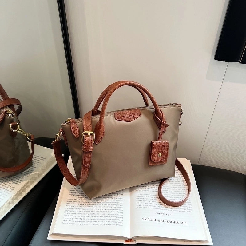 Women's Oxford Cloth Solid Color Elegant Square Zipper Handbag