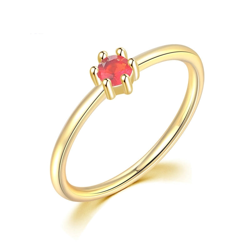 Glam Geometric Copper Gold Plated Zircon Rings
