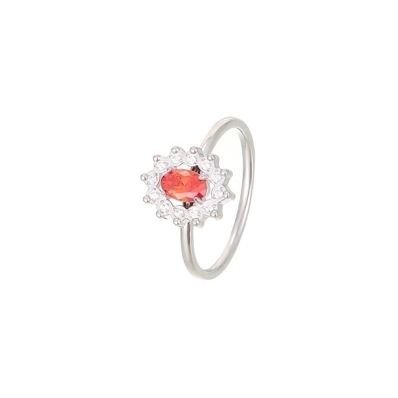 IG Style Shiny Flower 304 Stainless Steel Zircon White Gold Plated Gold Plated Plating Inlay Rings