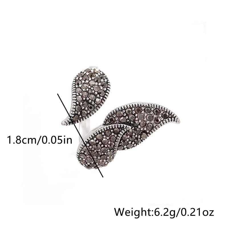 240 Pieces Copper Inlay Leaf Zircon Copper Rings