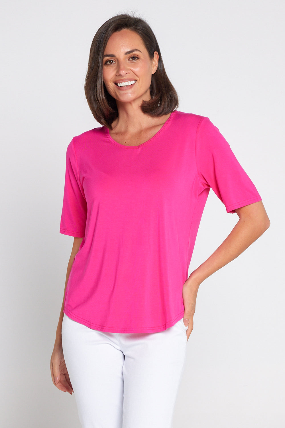 Belinda Modal Tee - Hot Pink