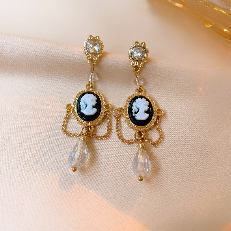 Vintage Ellipse Geometric Acrylic Electroplating Earrings