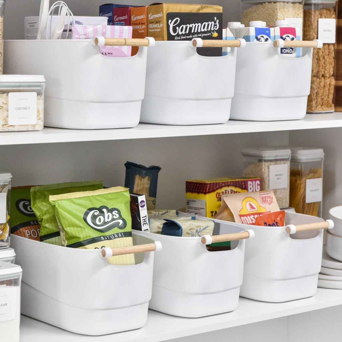 Storage Tub w/ Wooden Handle - Large