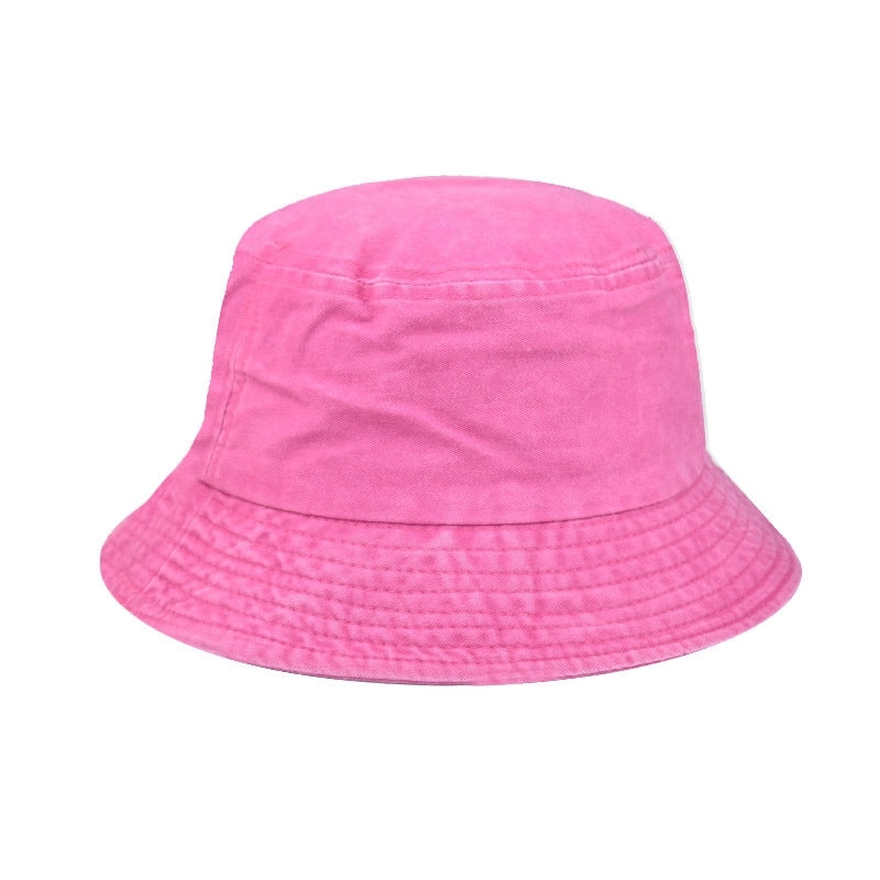 Unisex Minimalist Solid Color Wide Eaves Bucket Hat