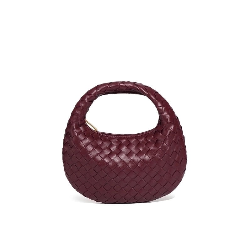 Women's Small Pu Leather Solid Color Streetwear Round Zipper Handbag