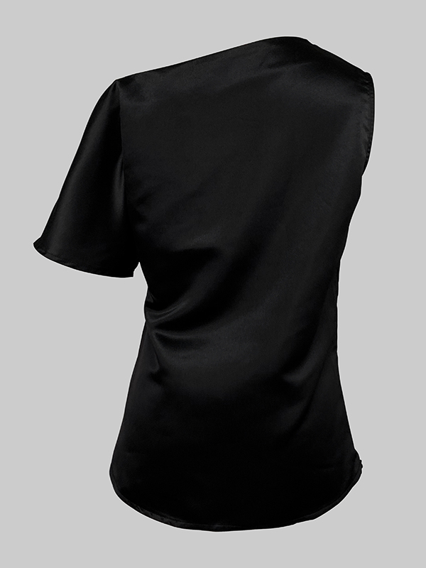 Loose Sleeveless Solid Color Off-The-Shoulder Vest Tops + Pants Bottoms Two Pieces Set