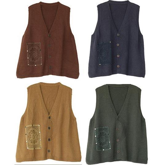 For Spring Blue Fashion Spring V Neck Button Down Knitted Coat
