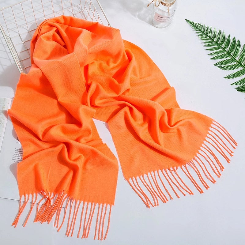 Adult Scarves Autumn And Winter New Tide Fashion Fashion Pure Color Scarf Men's Warm Cashmere Scarf