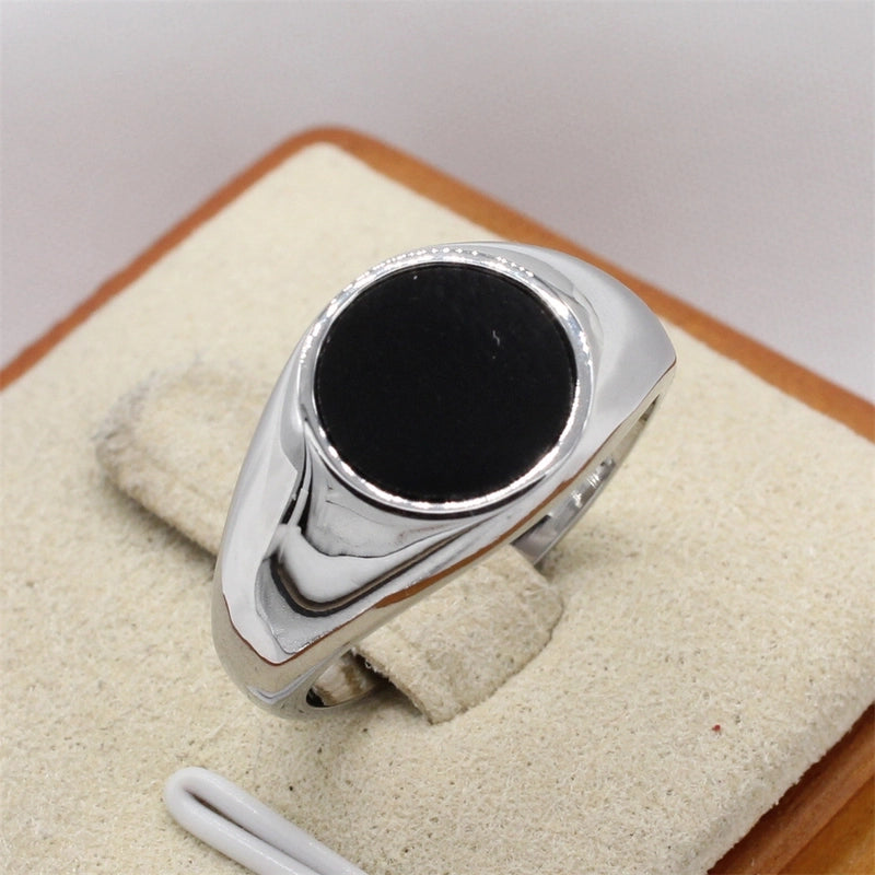 Retro Round Titanium Steel Rings