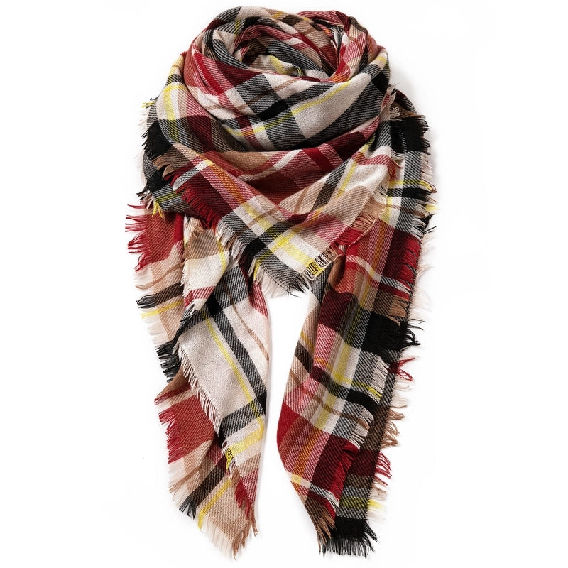 Women's Casual Minimalist Lattice Polyester Scarf
