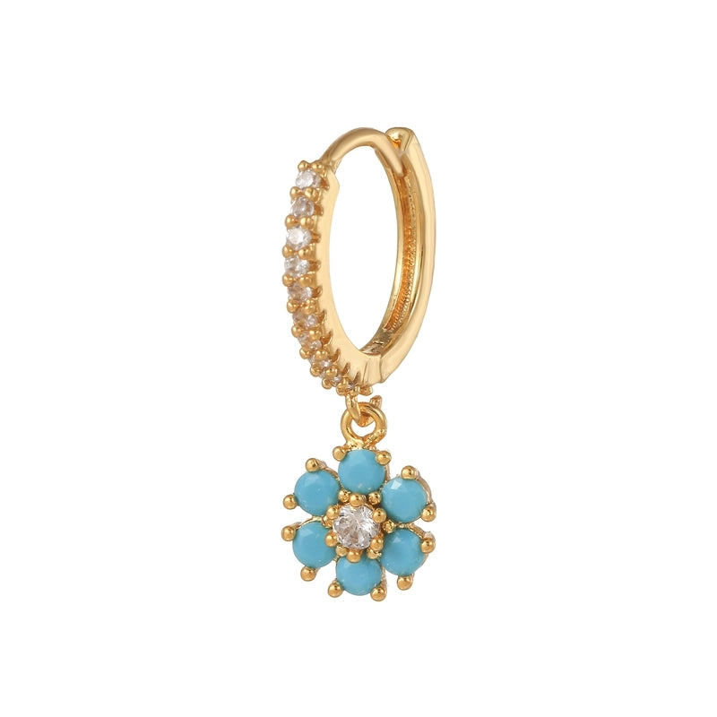1 Piece Fashion Eye Butterfly Inlaid Zircon Copper Drop Earrings
