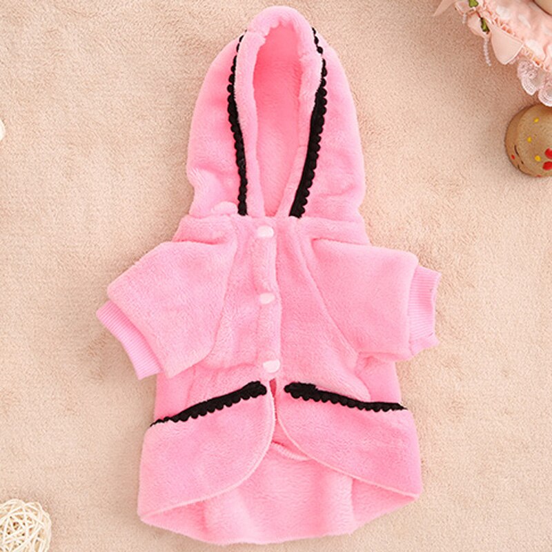 Fleece Bowknot Warm Dog Cat Coat